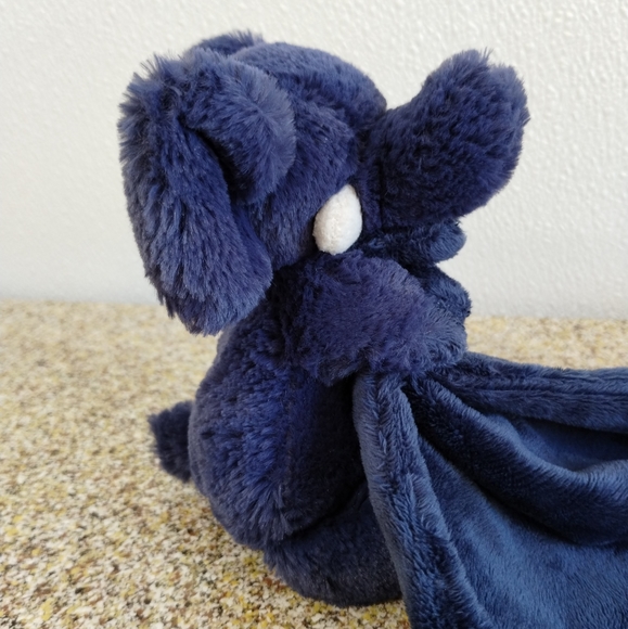 -Jellycat Bashful navy blue elephant Soft Baby Security Blanket Lovey - Picture 8 of 14